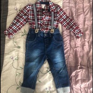 18 Months Suspenders Outfit